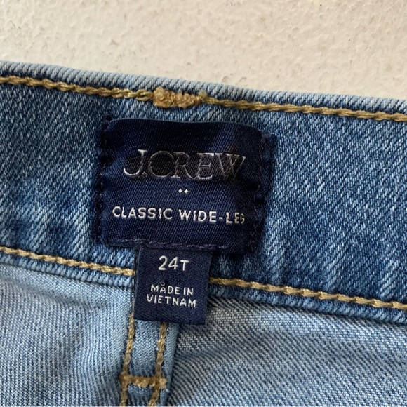J Crew Factory Tall Classic Wide-Leg Blue Jeans Size 24T NWOT - Picture 9 of 15
